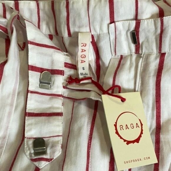 Striped Women's Pants with Button Detail - Picture 8 of 8